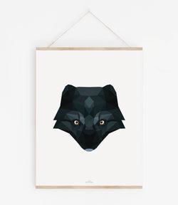 Polarfuchs schwarz Poly Art