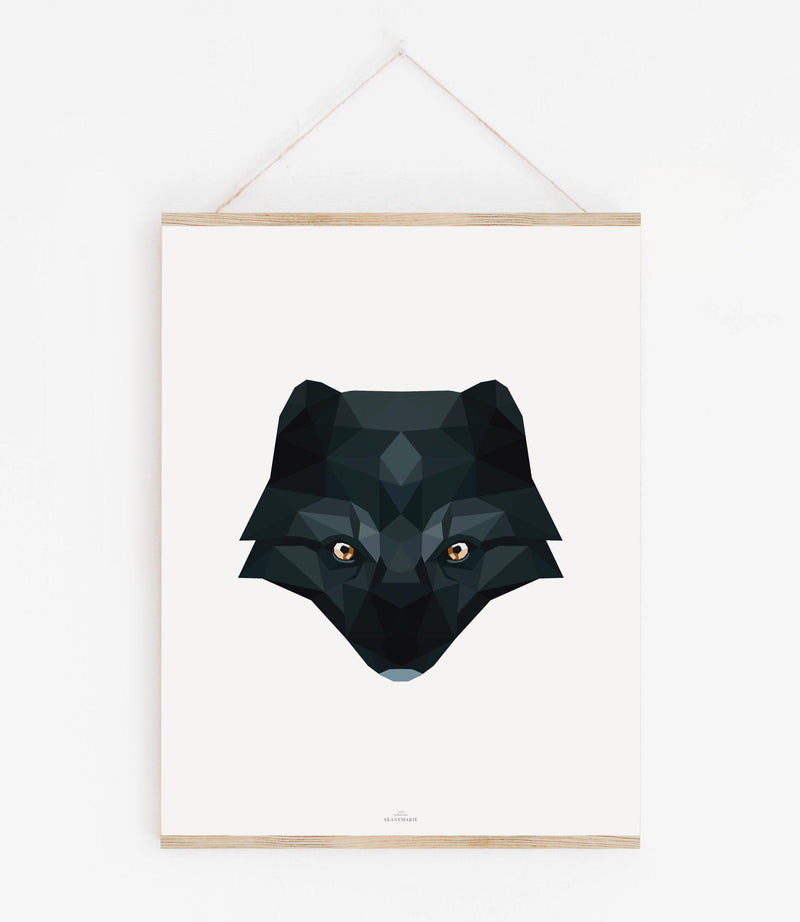 Polarfuchs schwarz Poly Art