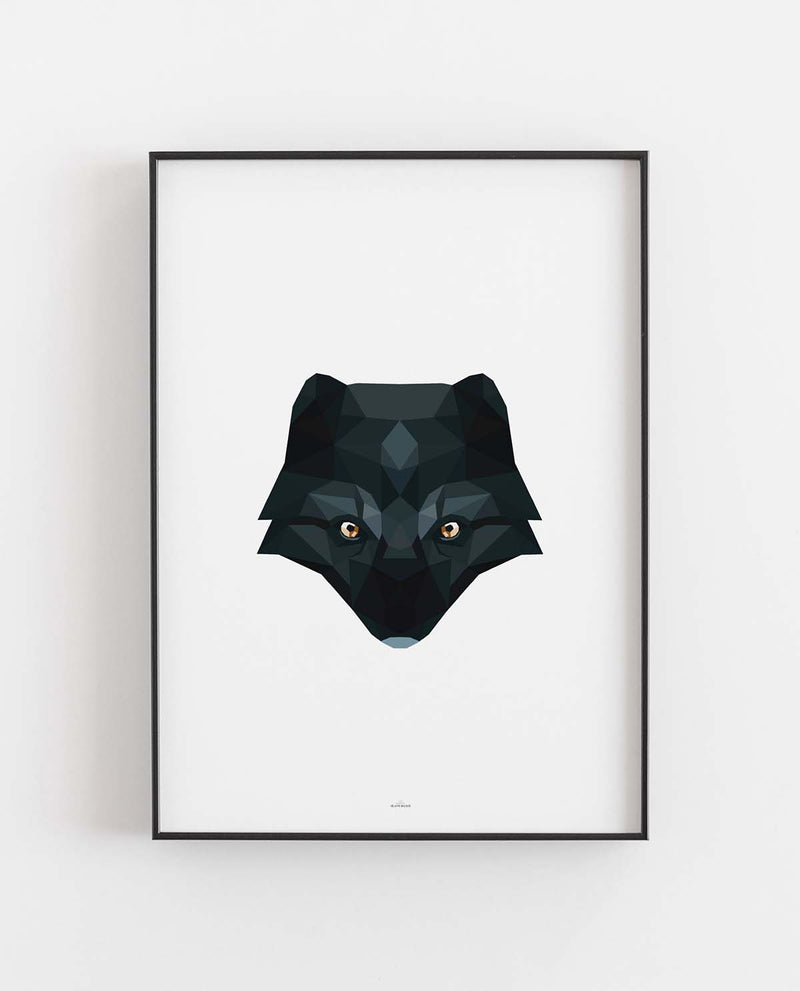 Polarfuchs schwarz Poly Art