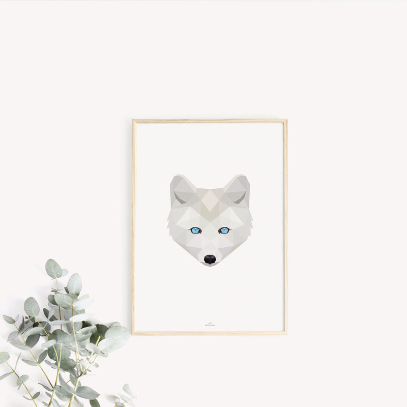 Polarfuchs weiß Poly Art